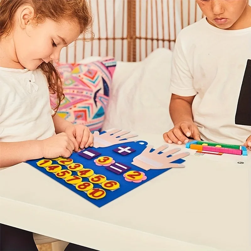 Educational Toys Math Toys Teaching Aids Toys Felt Early Education Toys Digital DIY Addition And Subtraction Practice Toddler Teaching Aids Finger Digital Early Education