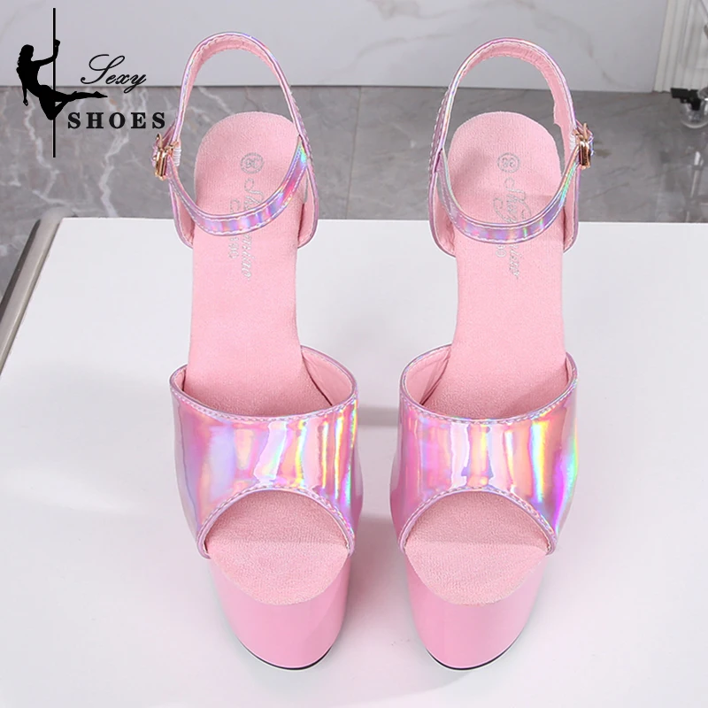 20CM/8Inchs Sandals Women Summer 2025 Sexy Pole Dance Shoes Super High Heels Nightclub Platform Stiletto Striptease Fetish Heels