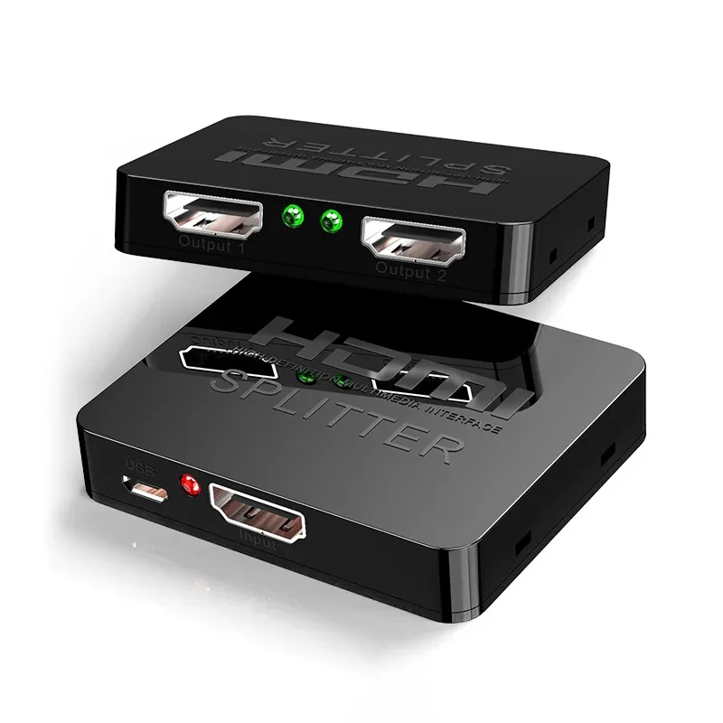 4K HDMI 분배기 1x2 신호 증폭기 HDMI 스위치 분배기 1 인 2 아웃 박스, 듀얼 모니터 용 비디오 분배 HDTV ...