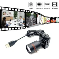 2K 4MP HD Varifocal Manual Zoom Lens Webcam 1080P 30FPS 5-50mm Lens MJPG UVC OTG High Speed USB Android Camera for PC Laptop
