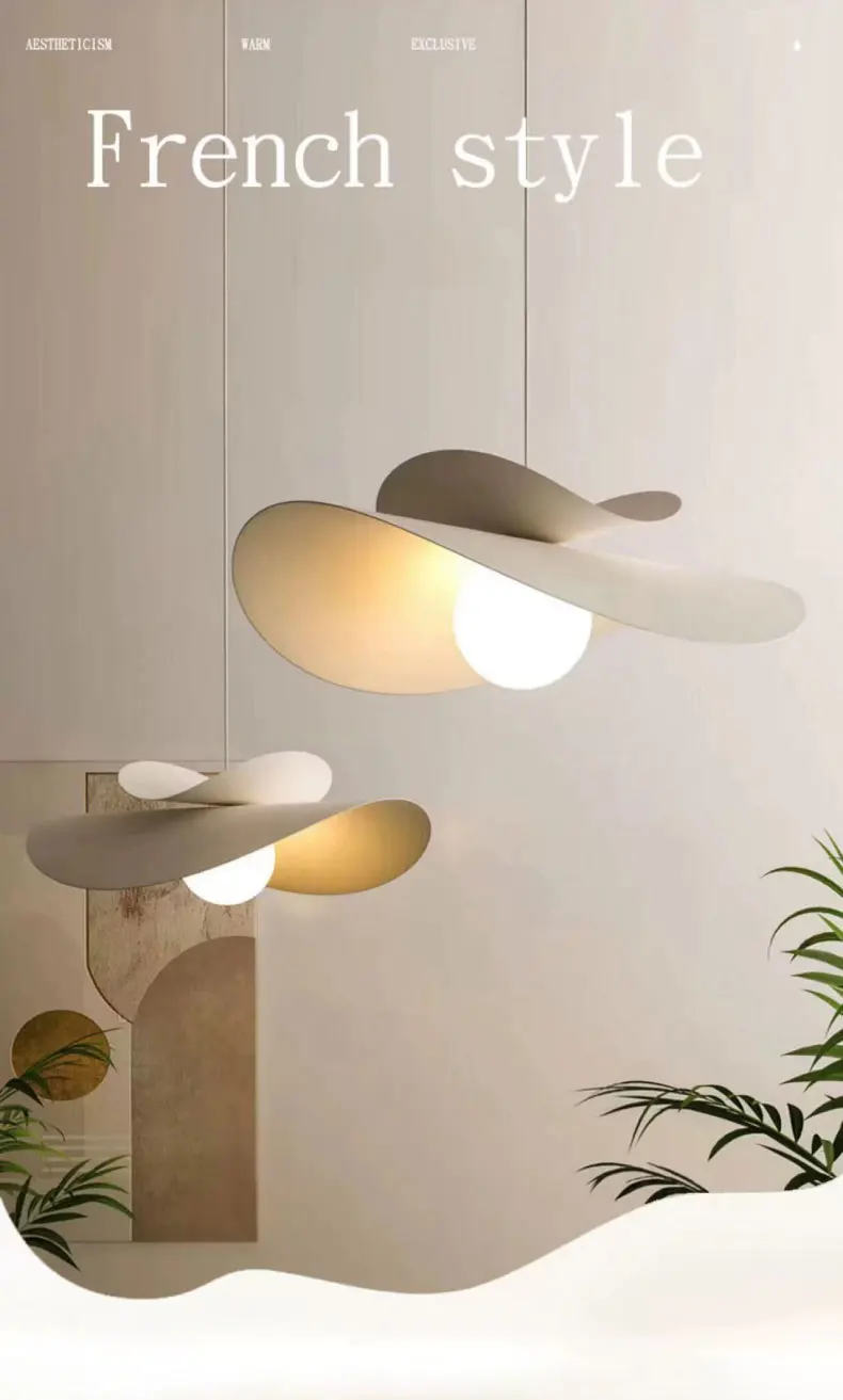 Suspension en fer blanc LED nordique 1
