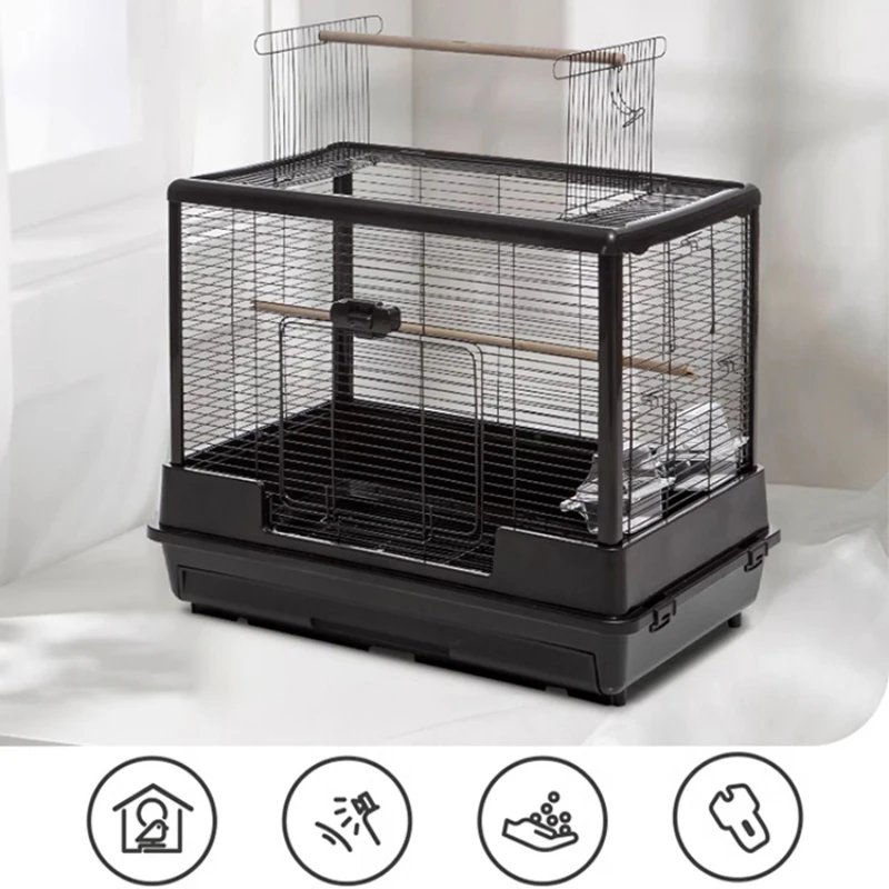 

birdcage with open top and luxurious heightening horizontal silk Xuanwu tiger peony panoramic splash-proof tray.