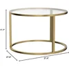 Small Glass Coffee Table Round Gold Coffee Table for Small Space Modern Simple Center Table with Gold Frame for Living Room 2