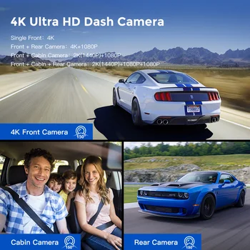 AZDOME Dash Cam M550-3CH 4K Car DVR 3 Cameras 1080 Rear Cam Recording With GPS Night Vision WIFI Parking Monitor Car