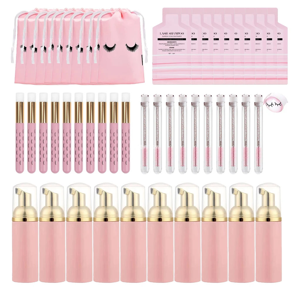 Description Picture 3 of item25/50Pcs Mousse Eyelash Concentrate Gentle Cleaning Grafting Kit Eyelash Extension Foam Cleaning Supplies Makeup Tools