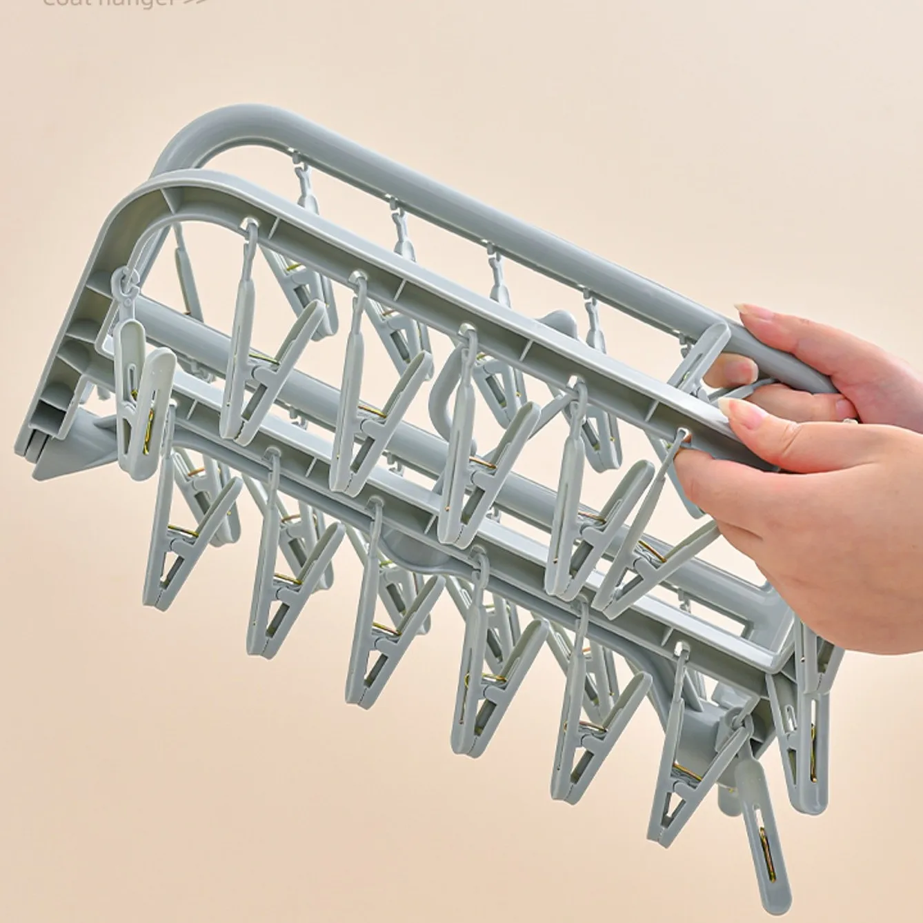 Description Picture 5 of itemFolding Clip Hanger 32 Clips Drying Rack Hanger for Clothes Laundry Bra Panty Underwear Home Storage Organizer