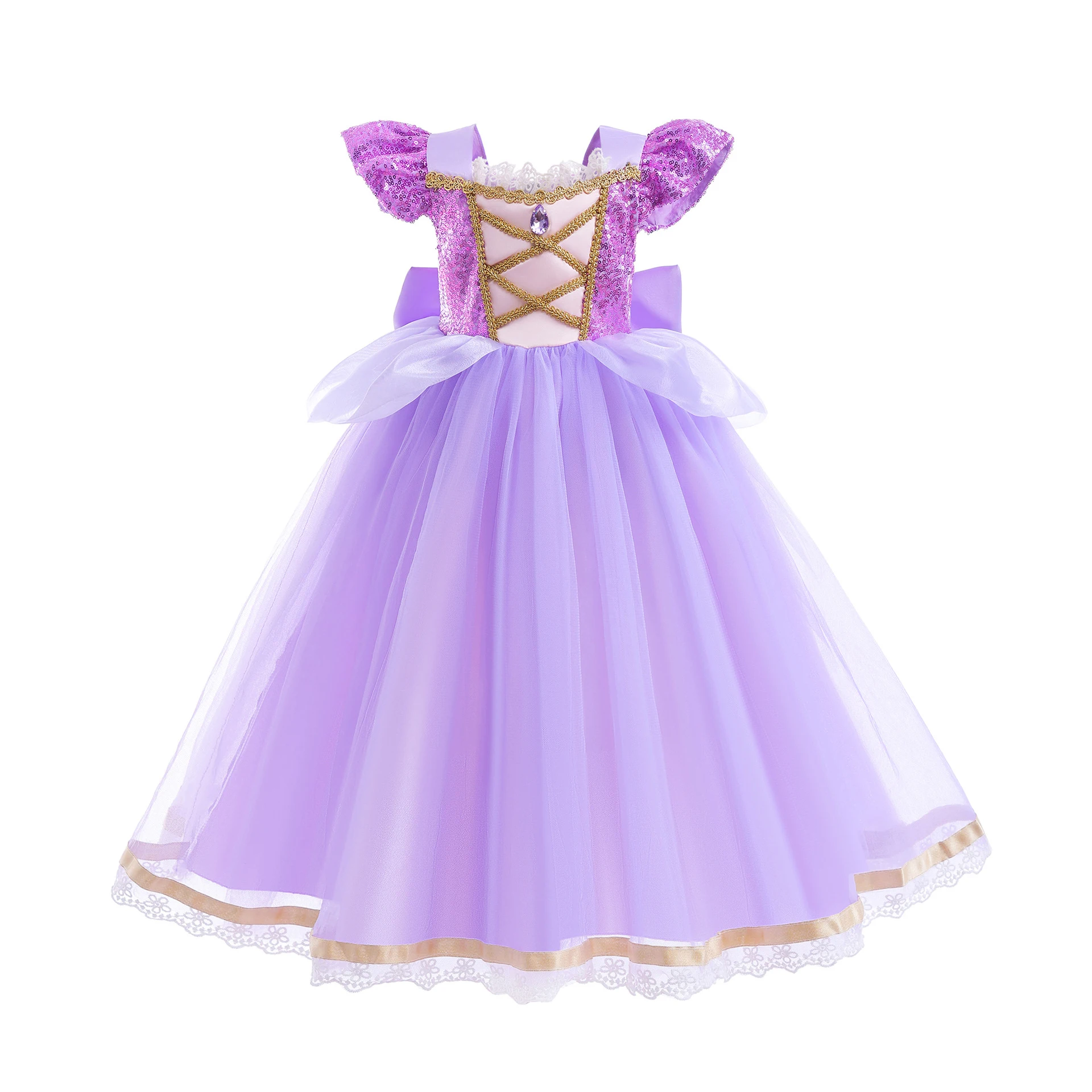 thumbnail image 1 of Disfraz de princesa Cenicienta Rapunzel para niñas, disfraz de Bella, Blancanieves, Aurora, Elsa, fiesta de cumpleaños y Halloween, 1 of 5