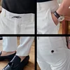 Black White Embroidered Business Formal Pants Men Korean Style Slim Office Social Suit Pants High Quality Streetwear Ankle Pants 5