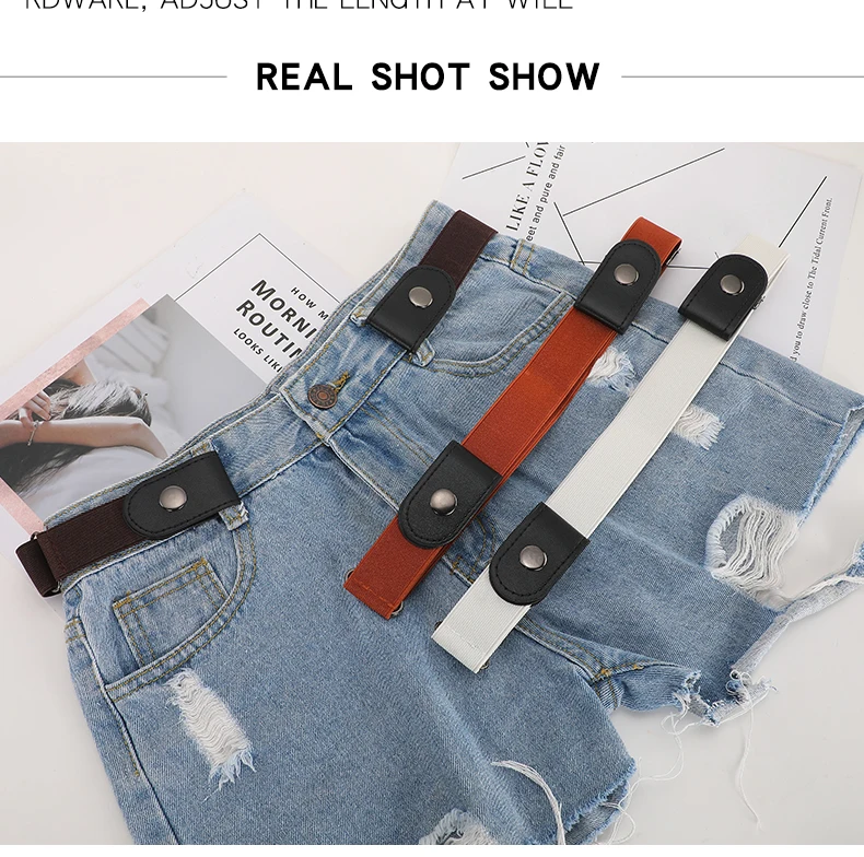 Schnallenfreier Gürtel für Jeanshosen, Kleider, Stretch-elastischer Taillengürtel ohne Schnalle für Damen/Herren, keine Ausbuchtung, kein Ärger – Detail 12