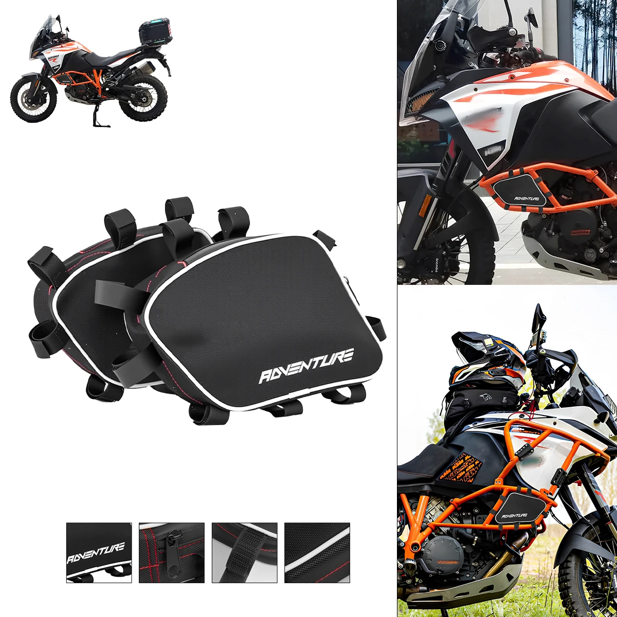 Bumper Storage Bags for Adventure Motorcycle Crash Bars