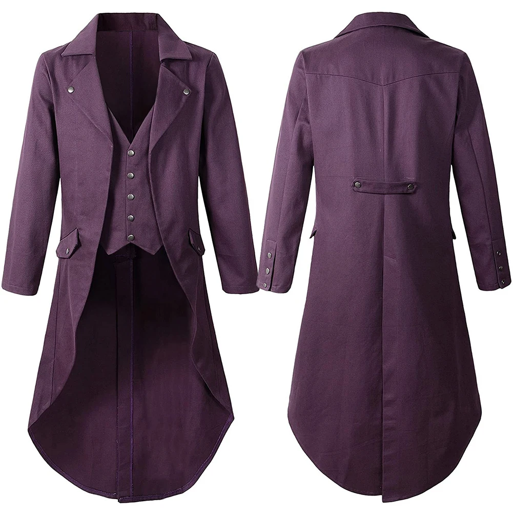 Medieval Coat Tailcoat Victorian Winter Collared Gentleman Gothic Long Sleeve Mens Regular Renaissance Spring New