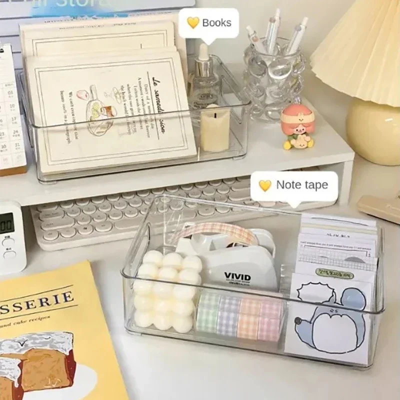 Acrylic Storage Box Desktop Cosmetics Transparent Plastic Box Dormitory Household Facial Mask Skin Box Refrigerator Storage Box 3