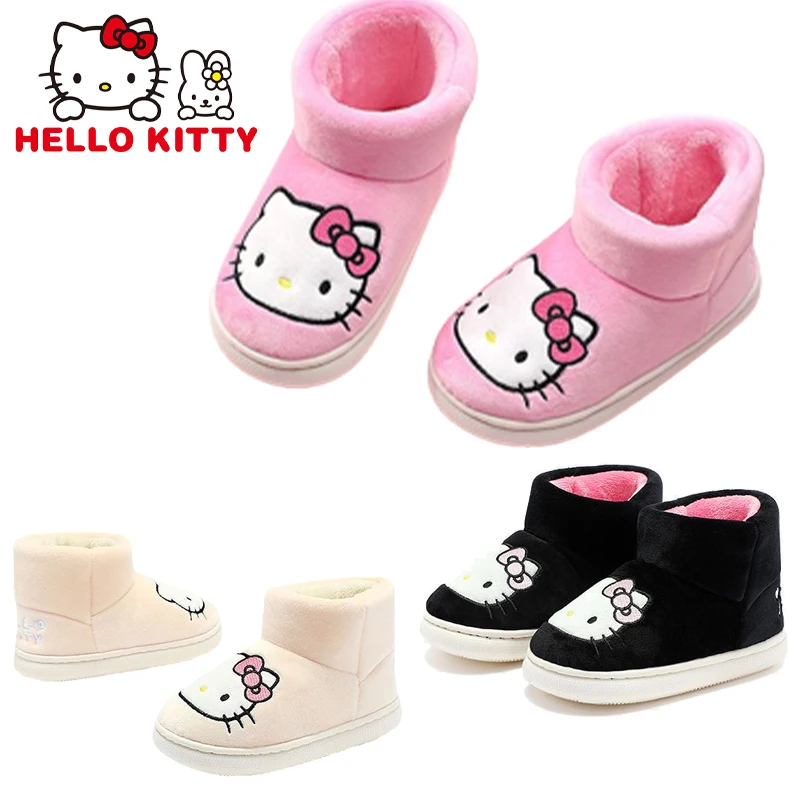 Hello Kitty Children Snow Boots Winter Girls Boots Warm Thickening