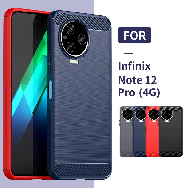 Per Infinix Note 12 Pro Custodia Cover Infinix Note 12 Pro Cover Antiurto Posteriore Morbida Tpu Fibra Di Carbonio Infinix Note 12 Pro 4G Fundas