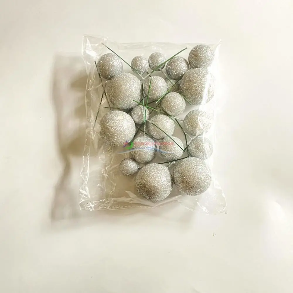 20PCS 케이크 토퍼 공 세트 2cm-4cm 구 DIY 생일 케이크 혼합 인공 공 장식 파티 축하 반짝이 공
