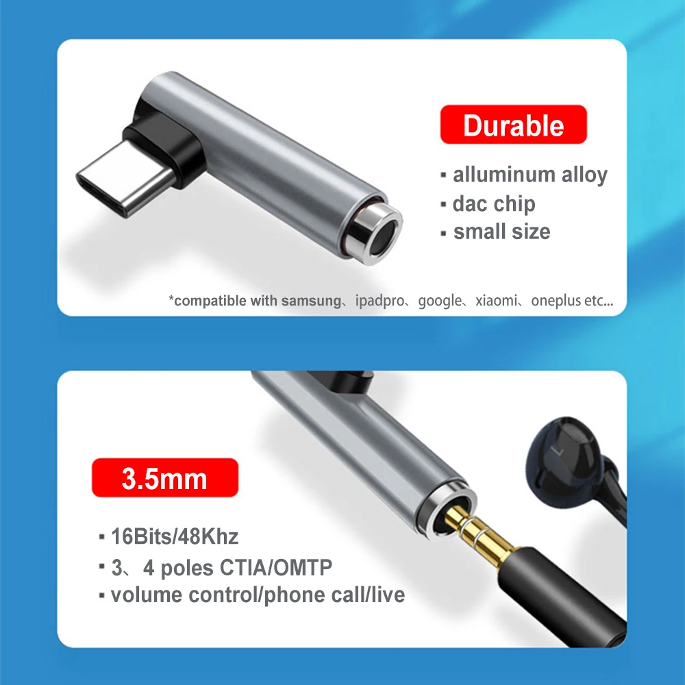 Usb C 3.5mm Jack Adapter Aux Audio Type C Headphones Adaptator for Samsung S25 Ultra M55 Pixel 9 Galaxy S10 Type 3.5 Adapters