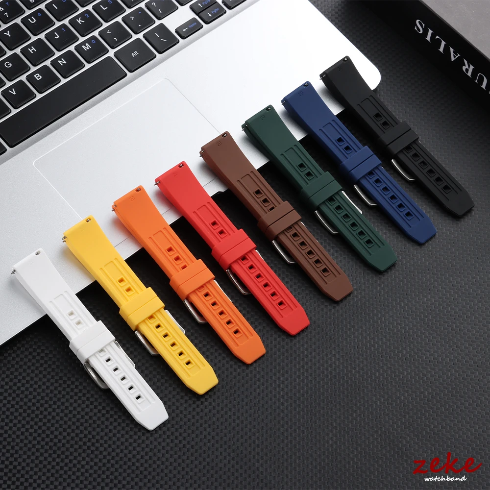 Enhanced Silicone Waterproof Watch Strap - Quick Release Rubber Wristband Belt