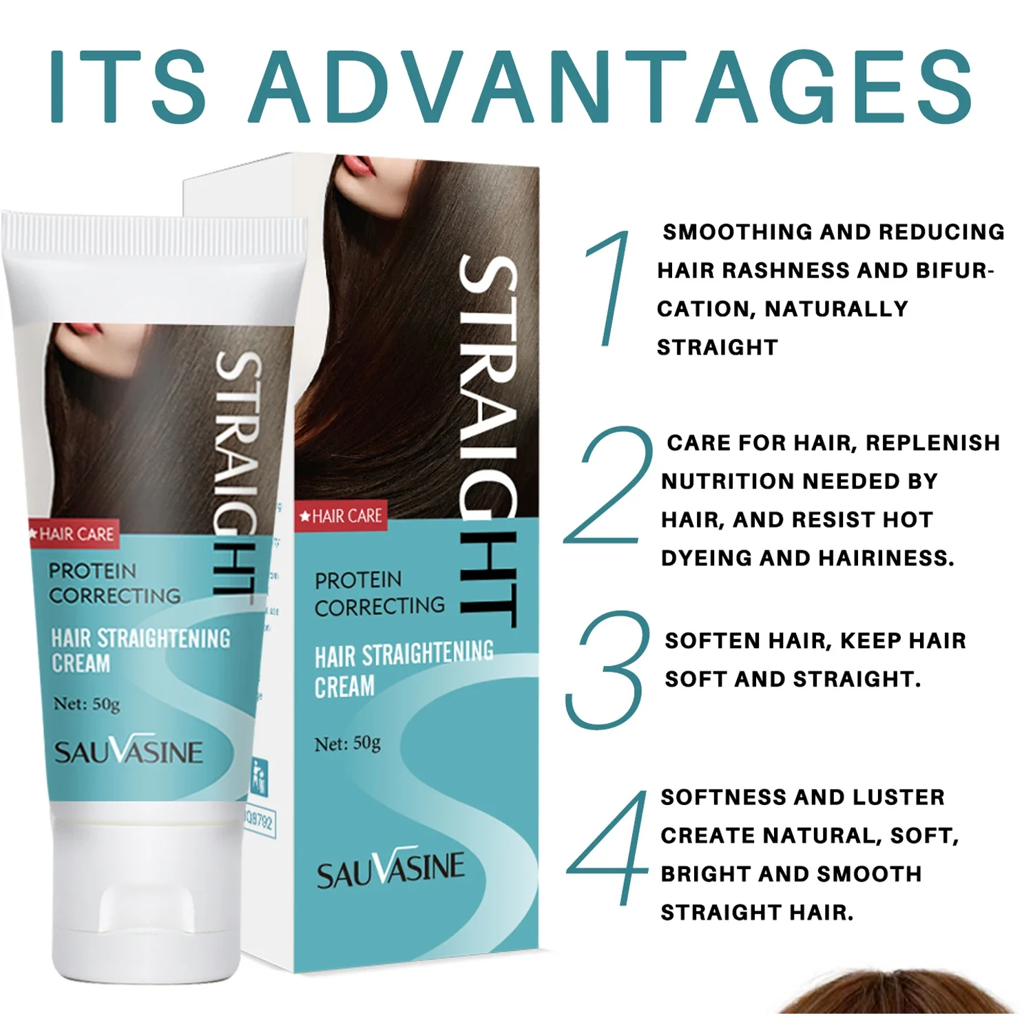 Hair Straightening Cream Women's Keratin Hair Treatment Gentle Smooth Reduces Frizz And Split Ends The Scalp Keratin Cream