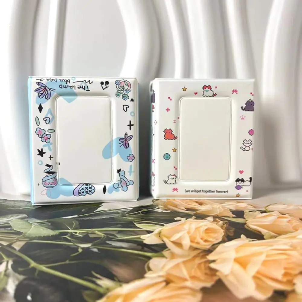 One Grid Angel Lamb Photo Album with Snap Buttons 3 Inch Star Binder Album Ins Double-sided Cards Collections Book