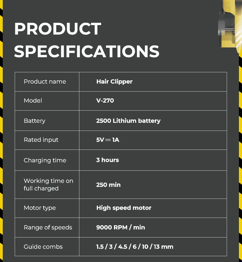 Hair Cutting Machine Electric Clipper Professional Hair Trimmer Barber 9000 RPM