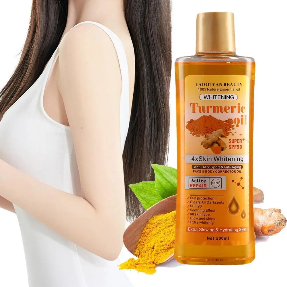 

Turmeric Remove Dark Spots Essential Oil For Women Moroccan Ginger Anti Wrinkle Serum Men Whitening Moisturizing Skin Care 200ml