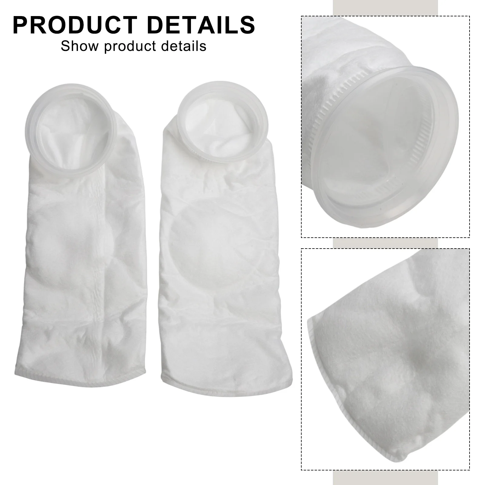 2pcs Filter Bags For Automotive/Pharmaceutical Industry Water Treatment PP Non-woven Water Treatment Filter Bags Accessories