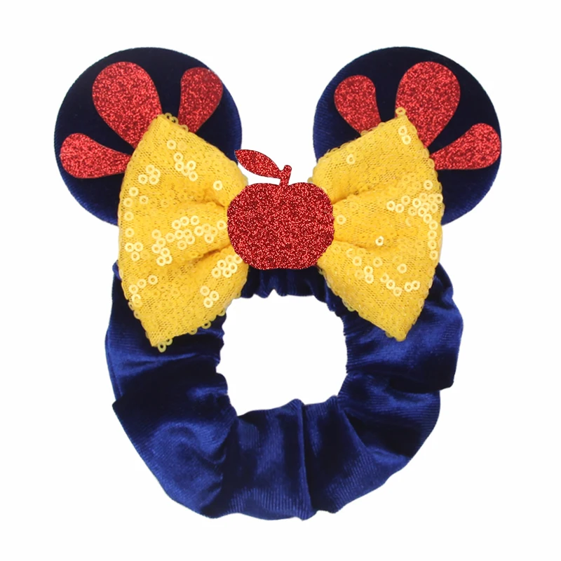 1 Stück Weihnachts-Mäuseohren-Haargummis aus Samt, elastische Haarbänder für Mädchen, Pailletten-Schleifen-Stirnband, Damen-Reise-DIY-Accessoires – Detail 8