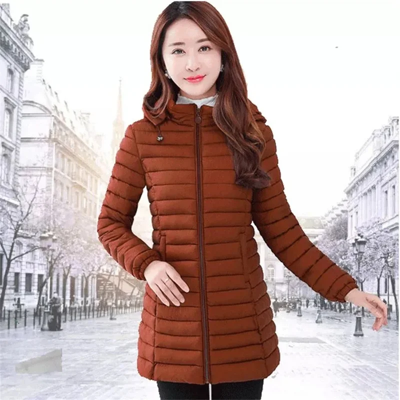 Autumn/Winter 2021 New Style Cotton-Padded Jacket Women's Mid-Length Slim Fashion Loose Plus Gold Velvet Padded Jacket Promotion