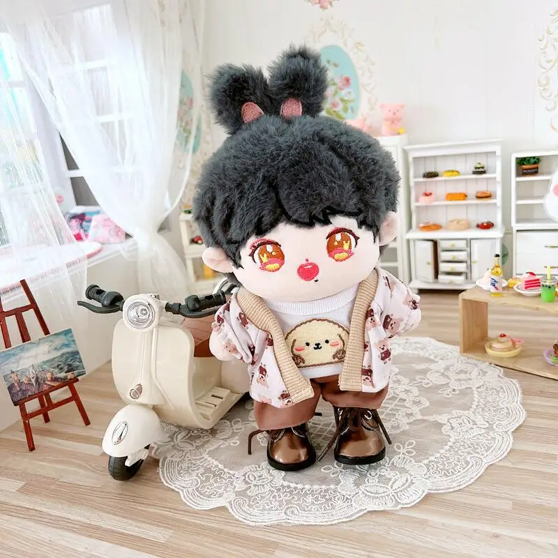 20cm Cute Boy Plush Doll Fashion Sweater Coat 3Pcs Suit Kawaii Fat Body No Attribute Idol Dolls Anime Soft Toys Girls Fan Gifts anime hunter x hunter 3pcs set backpack school bags for girls boy laptop travel backpack women backpacks shoulder bags pen bag