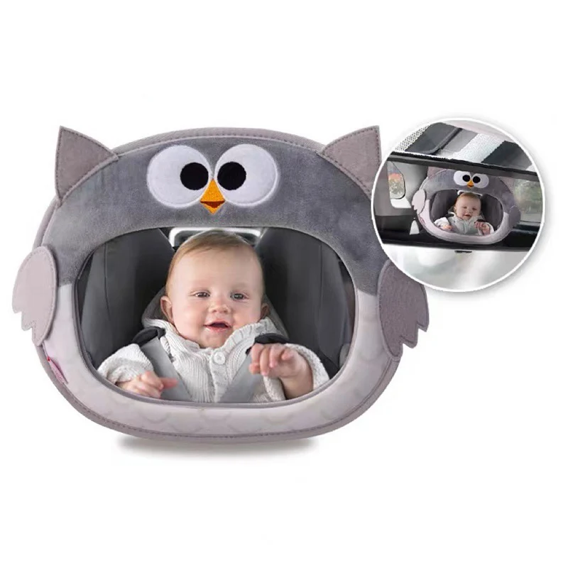 Infant Hanging Rear Mirror Auto Cute Cartoon Animal Plush Car Pendant Children Safety Seat Observation Rearview Mirror for Baby car rearview mirror car baby mirror