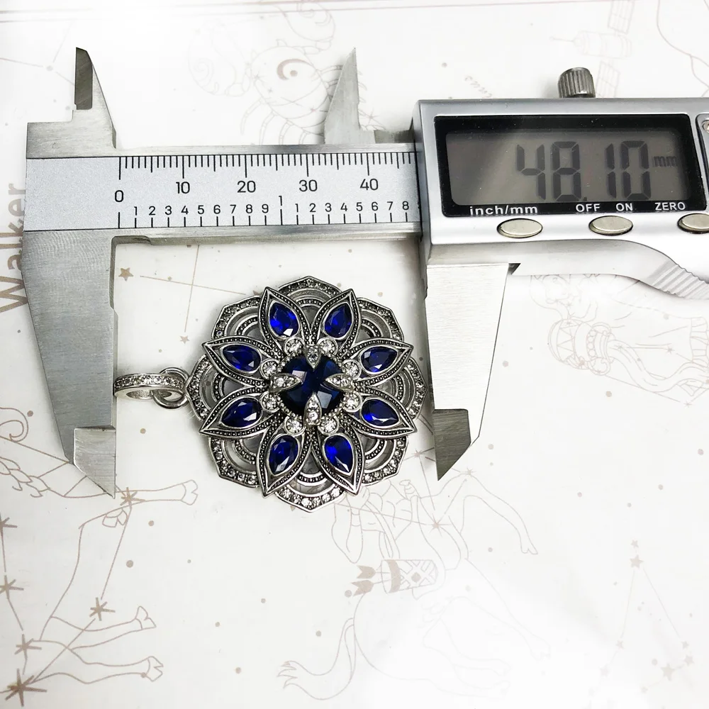 Anhänger Blau Lotus Blume, Marke Neue Mode Schmuck 925 Sterling Silber Europa Zubehör Geschenk Für Frau – Detail 4