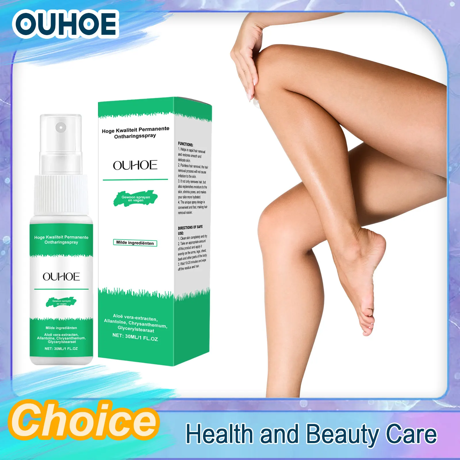 Spray depilatorio indolore per ascelle gambe e braccia_voghion.com