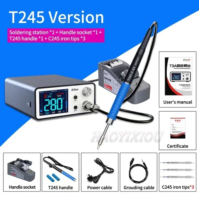 JCID Aixun T3A T3B intelligent Welding Station With Soldering Iron T115 T245 T210 Handle Welding Tips For Phone BGA Repair Tools soldering iron soldering station soldering tool welding tool