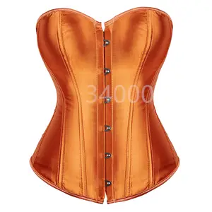 Halimas - Body naranja con broche adelante corset