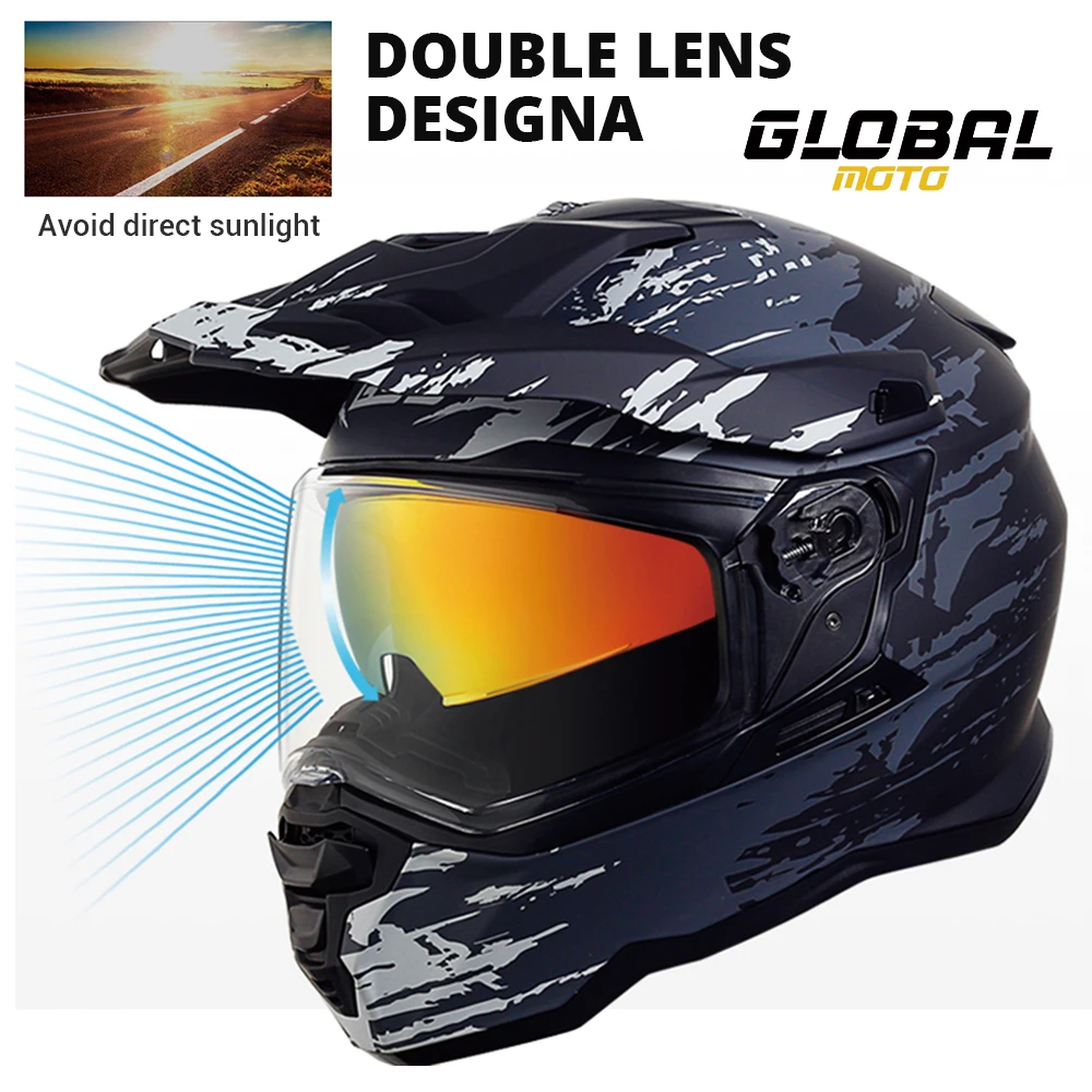 New Motocross Helmet Off-Road Motorcycle Helmet ABS Shell Ventilation Lightweight Unisex Adult Outdoor Sports Gear Hot Sale - Image 3