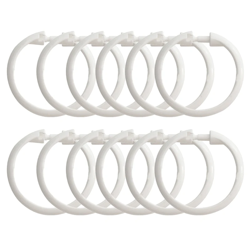 12pcs Circular Plastic Shower Curtain O Rings Drape Loop Hooks For Bathroom  Gliding On Shower Rod Easy Snap Closure Accessories - Bathroom Hooks -  AliExpress