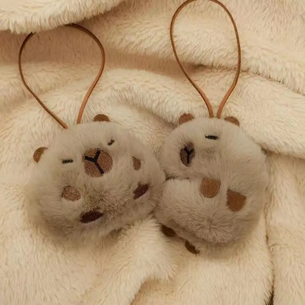 Cute Cartoon Capybara Plush Keychain Soft Plush Stuffed Bag Name Tag Toys Guinea Pig Pendant Kids