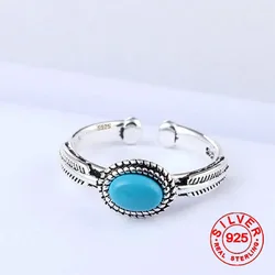 Elegant Silver Blue Stone Open Ring for Women - Stunning Wedding Jewelry with Drop Shipping Option (As picture)