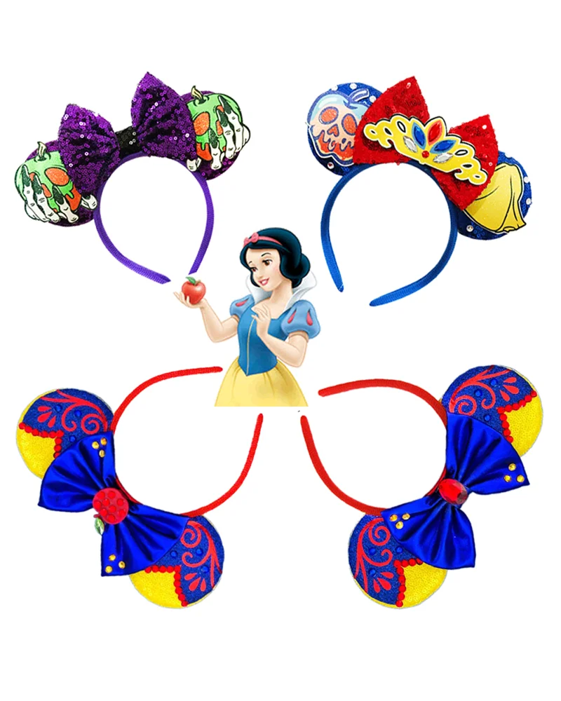 Mickey Mouse Princess Snow White Headbands for Girls Skeletal Apple Ears Hair Accessories Women Queen Hair Band hair bands hair accessories hair headband accessories cosplay accessories