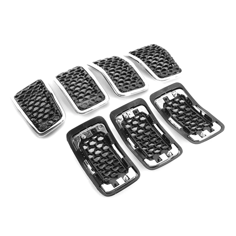 

Chrome Car Front Insert Mesh Grille Decoration Cover Front Radiator Inlet Grill Trim For Jeep Cherokee 2019 2020 2021