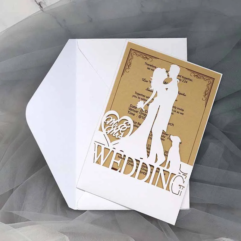 

25pcs Bride and groom Wedding Invitation Letter Greeting Card Birthday Adult Baptism Envelope Postcard Party Decoration