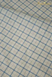 Retro Vintage Red Blue Linen Grid Striped Woven Cotton Fabric for Sewing and Home Décor (Linen Blue Plaid)