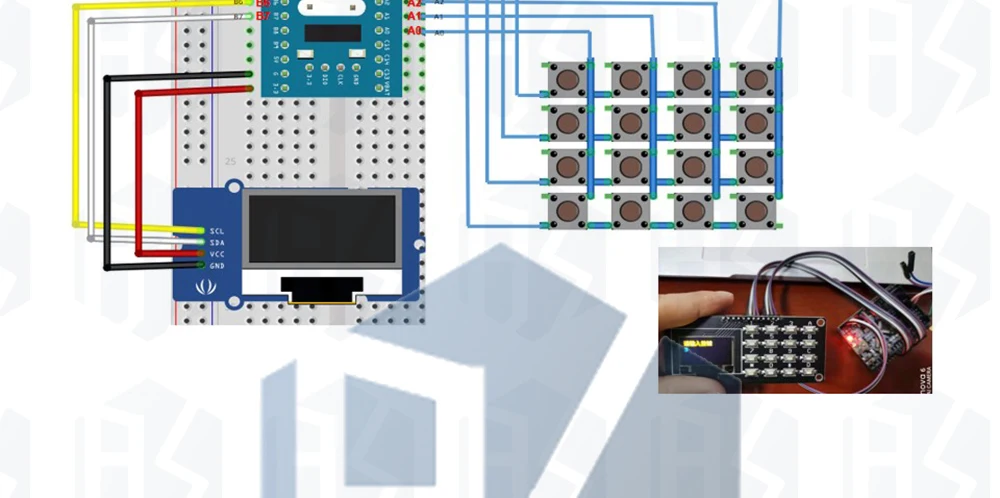 Produkt 0,96 Zoll OLED IIC Weiß/GELB BLAU/BLAU 12864 OLED-Display mit 4x4-Tasten I2C SSD1315 LCD-Bildschirmplatine für Arduino – Detail 39