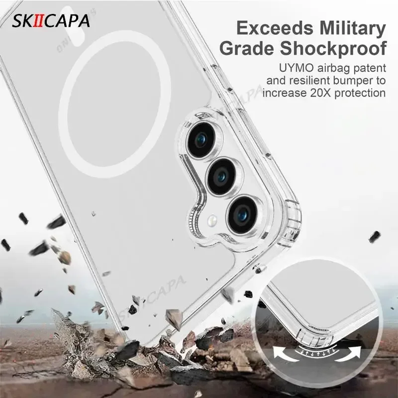 Magnetic Wireless Charging Transparent Acrylic Phone Case
