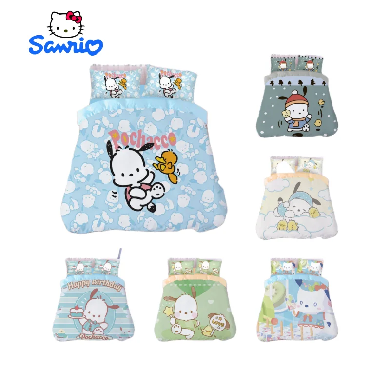 

Sanrio cartoon kawaii animation surrounding Pochacco full cotton lovely pure cotton four-piece set of students three-piece set