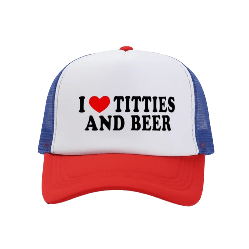 Letter Printing I Love Titties And Beer Hats Atmungsaktive, verstellbare Mesh-Baseballkappe, Hip-Hop-Sonnenschutzhüte für Männer und Frauen, Unisex – Detail 5