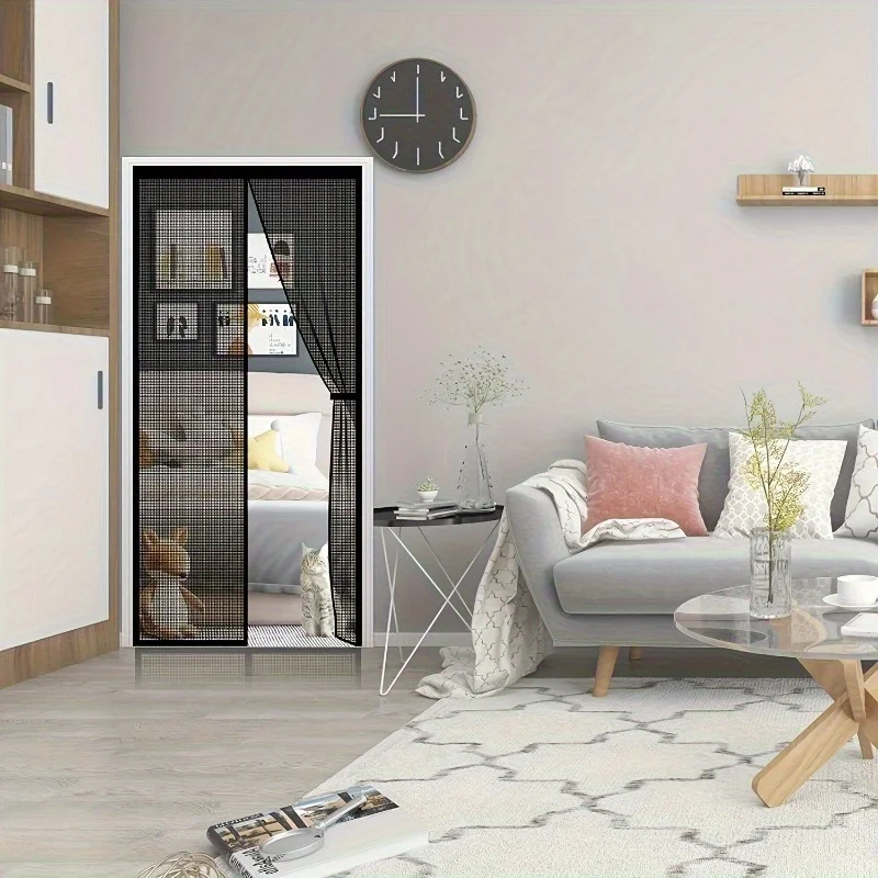 Mosquito proof gauze door curtain, summer mosquito proof encrypted self-adhesive door curtain, dust-proof and insect proof