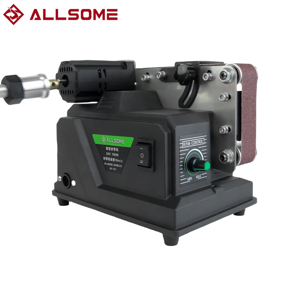 Allsome 미니 벨트 샌더, 10pcs 533*30mm 샌딩 벨트가있는 180W 전기 ..