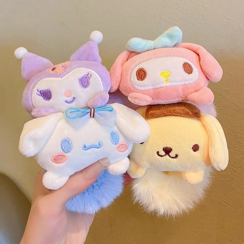 

Super Cute Cartoon Plush Cotton Dog High Elastic Hair Band For Girl Fairy Soft Warm Ponytail Rubber Ties Fashion Accessories