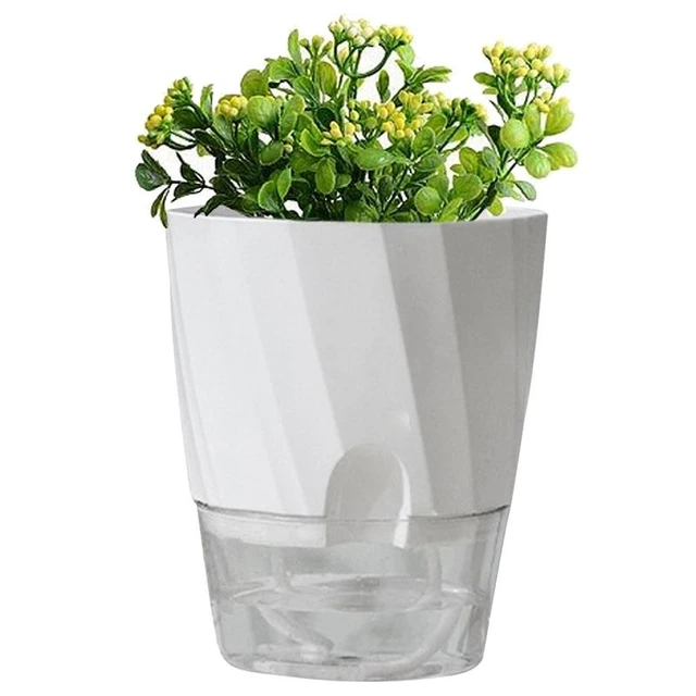 Vaso da fiori autoirrigante vasi per piante da interno vasi per piante da  interno vasi da fiori idroponici in plastica rotonda trasparente -  AliExpress